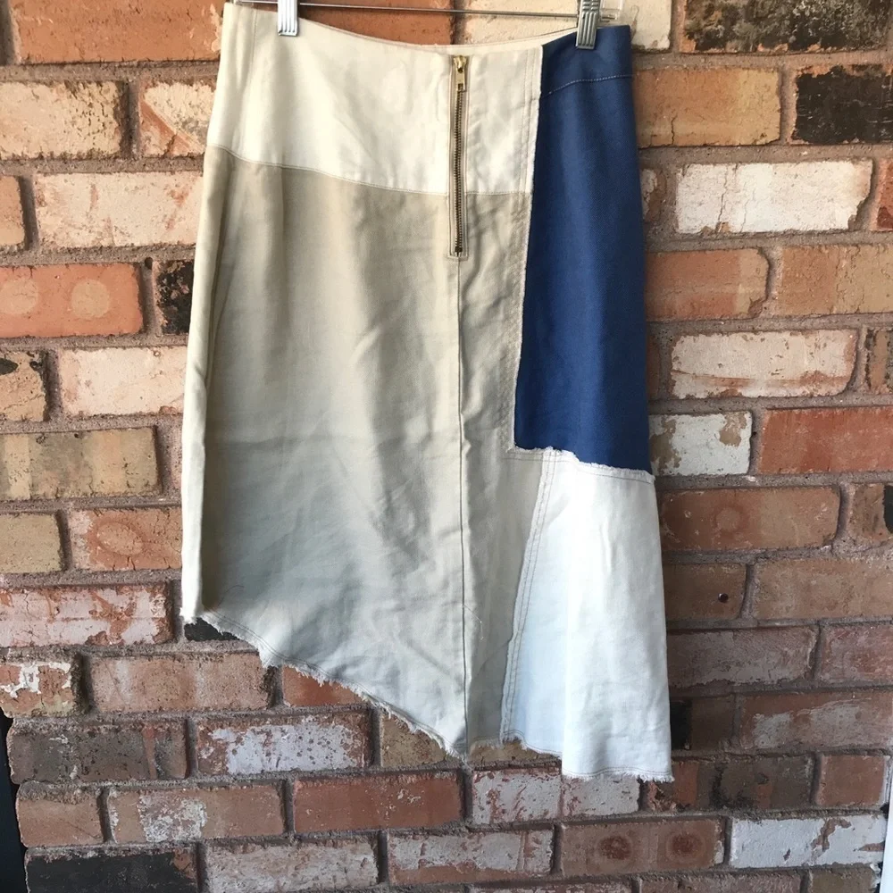 Anthropologie Holding Horses Patchwork Raw Hem Skirt